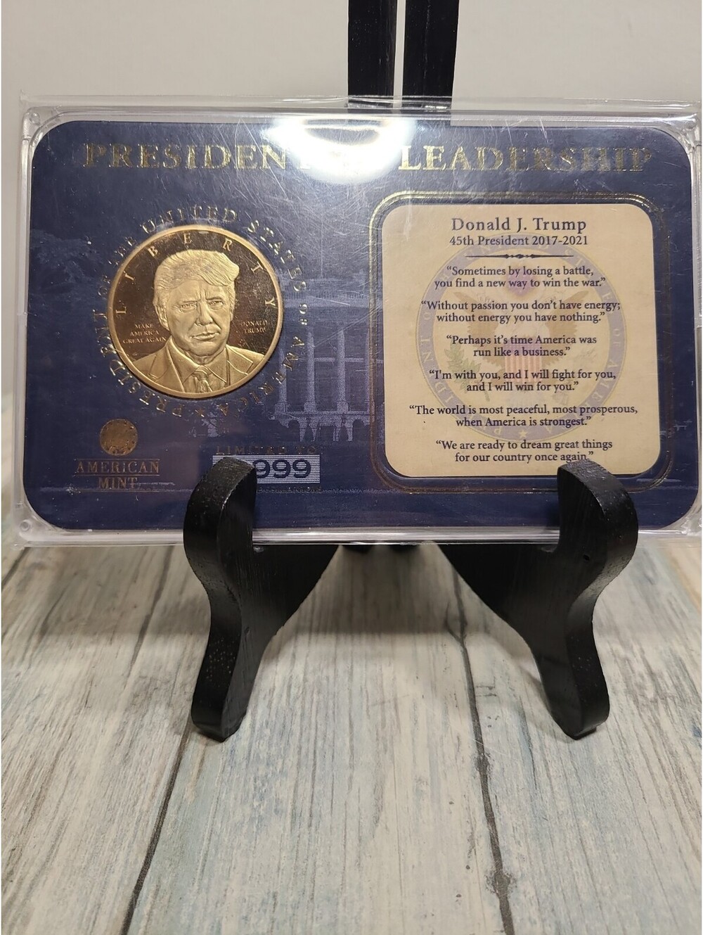 Donald Trump 45th US President American Mint Presidential Leadership Sealed COA